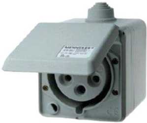 AP CEE-Wandsteckdose Cepex 32A 5p 400V 6h IP44 lichtgrau o.Schloss 