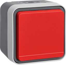 Steckdose SCHUKO Klappdeckel rot W.1 grau 