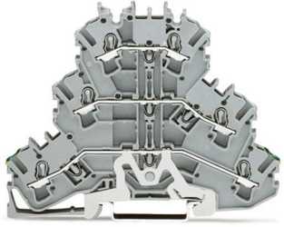 Dreistockklemme PE/L/L 2,5 mm² grau 