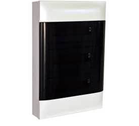 Practibox S Aufputzverteiler mit Rauchglas-Kunstofftür weiss 3x 12 Module 