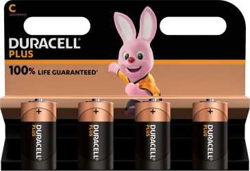 Duracell Plus Alkaline-Batterien 4C K-Pack 4 Stück 