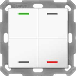Taster Light 55 4-fach RGBW mit Temperatursensor Reinweiß glänzend Neutral 