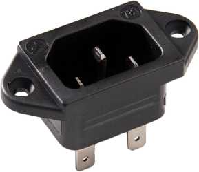 Kaltgeräte-Einbaustecker C14 70°/10A SA4.8mm 