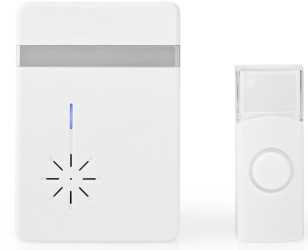 Drahtlos-Türklingel-Set Batteriebetrieb 36 Melodien 80 dB IP44 weiß 