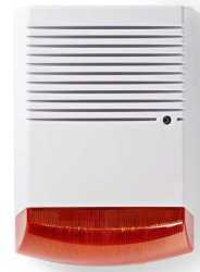 Dummy-Sicherheitssirene IP44 Weiß/Orange 