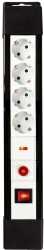 Steckdosenleiste mit Ü-Schutz Pro-Line 4-fach 3m Schutzkontakt/Typ F (CEE 7/7) 