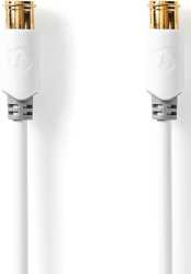 Satelliten- und Antennenkabel F-Schnellstecker an F-Schnellstecker 5,0 m Weiß 