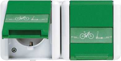 SCHUKO Zweifach-Steckdose 4 Leitungseinführungen 2 Einzelabdeckungen 16A 250V 