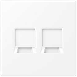 Abdeckung gerastet für Modular-Jack-Steckbuchsen 2fach UMA-CAT6A schneeweiß matt 
