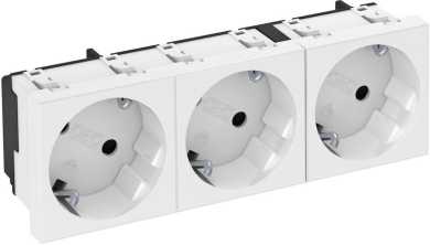 Steckdose 33° 3-fach Schutzkontakt 250V 10/16A reinweiß 