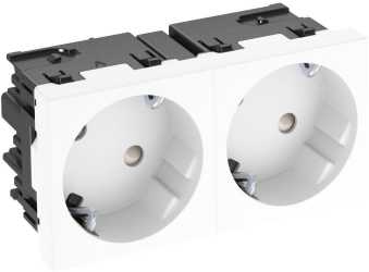 Steckdose 33° 2-fach Schutzkontakt Connect 45 250V 10/16A reinweiß 