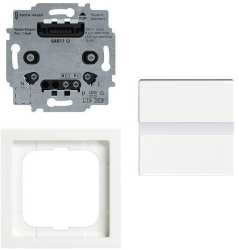 Busch-Komfortschalter flex Komplettset mit Relais-Einsatz studioweiß 