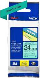 Schriftband TZe751 Bandfarbe grün, Schriftfarbe schwarz, 24 mm 