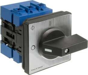 Hauptschalter 3-polig 4-Loch-Frontbef. 64x64 