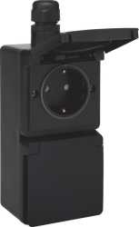 Spritzwassergeschützte vertikale Doppelsteckdose 16 A/250 Vac 