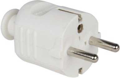 Schutzkontaktstecker PP 2SL Tülle zentral IP20 weiß 