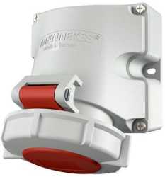 Wanddose 16A 5-polig 6h 400V HW/VN IP67 