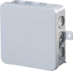 Abzweigdosen 100 x 100 x 40 mm, Grau, bis zu 12 Abschneid-Leitungseinführungen 