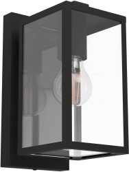 Außen-Wandleuchte BUDRONE E27 1x40W IP44 schwarz klar 