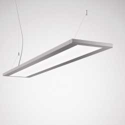 Hängeleuchte Luceo Slim 1544mm 6500lm 840 CDP DALI silber Set mit Kopfstück+Seil 