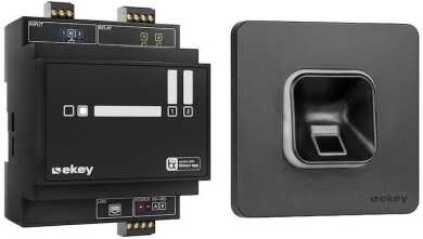 ekey xLine Fingerprintset für Unterputzmontage Kunststoffrahmen in Schwarz 