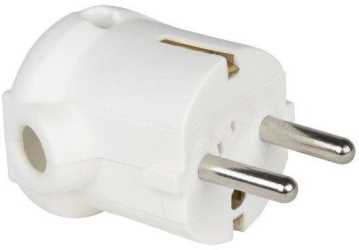 Schutzkontaktstecker PP 2SL seitlich IP20 weiß 