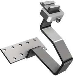 Edelstahl-Dachhaken Höhe 45 mm inkl. Klemmkombination horizontal 