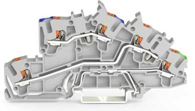 Installationsetagenklemme mit Drücker 2,5 mm² N/L/PE 2,50 mm² grau 