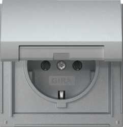 SCHUKO-Steckdose Klappdeckel Gira TX_44 Farbe Alu 