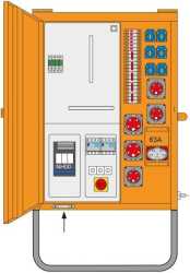 Baustromverteiler Metall BV M-AVEV 63/321-6/FU2/A/STEWEAG/EVN 