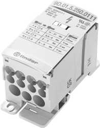 Energie-Verteilerblock 250 A für Tragschiene 35 mm - 1 Eingang / 11 Ausgänge 