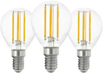 LED Tropfenlampe E14 Filament P45 7W 806lm 2700K 3er PACK 