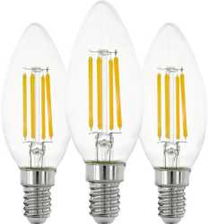 LED Kerzenlampe E14 Filament C35 7W 806lm 2700K 3er PACK 