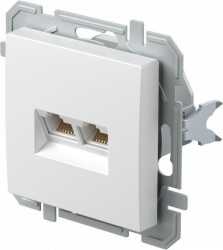 Steckdose CAT6S KS Doppelt 2x RJ45 8/8 SLIM weiß 