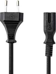 Netzkabel gerade 3 m flach schwarz 