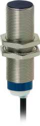 XS6-Indu. Näherungsschalter M18 L62mm Mes. Sn 8mm 24-240V AC/DC 2m Kabel 