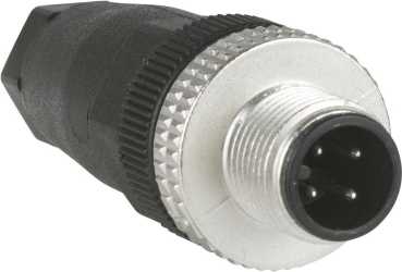 M12-Stecker 4-polig gerade Kabelverschraubung Pg 7 