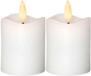 FLAMME Set 2xLED-Kerze weiß 