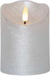 FLAMME RUSTIC LED-Kerze H-100 Durchmesser 75mm Silber 