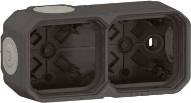 Plexo New 2-fach Gehäuse horizontal und vertikal Anthrazit 