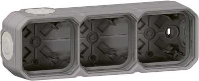 Plexo New 3-fach Gehäuse horizontal und vertikal Grau 