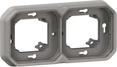 Plexo New Feuchtraum-Unterputz 2-fach Tragring horizontal und vertikal Grau 