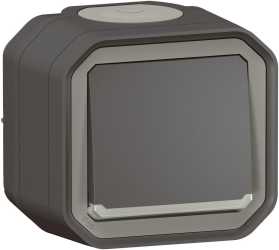 Plexo New Feuchtraum-AP Wechselschalter Kontroll 10 AX Steckklem. (SL) Anthrazit 