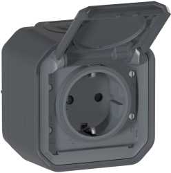 Flexo New Feuchtraum-AP Schuko-Steckdose Anthrazit 