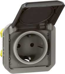 Plexo New Einsatz Schutzkontakt-Steckdose Steckklemmen erh. Berührungsschutz IP44 