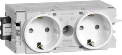 Steckdose 2-fach mit Wago Steck-/Klemmtechnik C-Profil in verkehrsweiß 