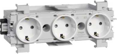 Steckdose 3-fach mit Wago Steck-/Klemmtechnik Frontrastend in verkehrsweiß 