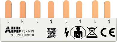 FlexLine Phasenschiene 1-phasig 4x1+N 10mm² 8 Pins 