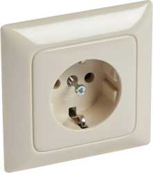 Steckdose (SL) 1-fach volle Platte Creomandelweiß 