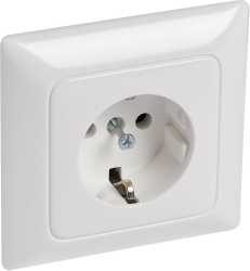 Steckdose (SL) 1-fach volle Platte Creoultraweiß 